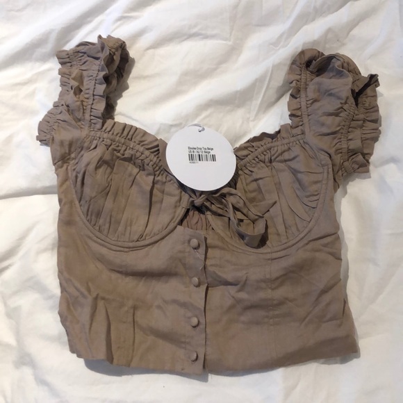 COPY - Elouise crop top in beige - Picture 1 of 5